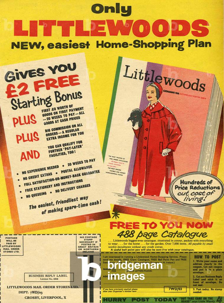Littlewoods Magazine, advert, UK, 1950s