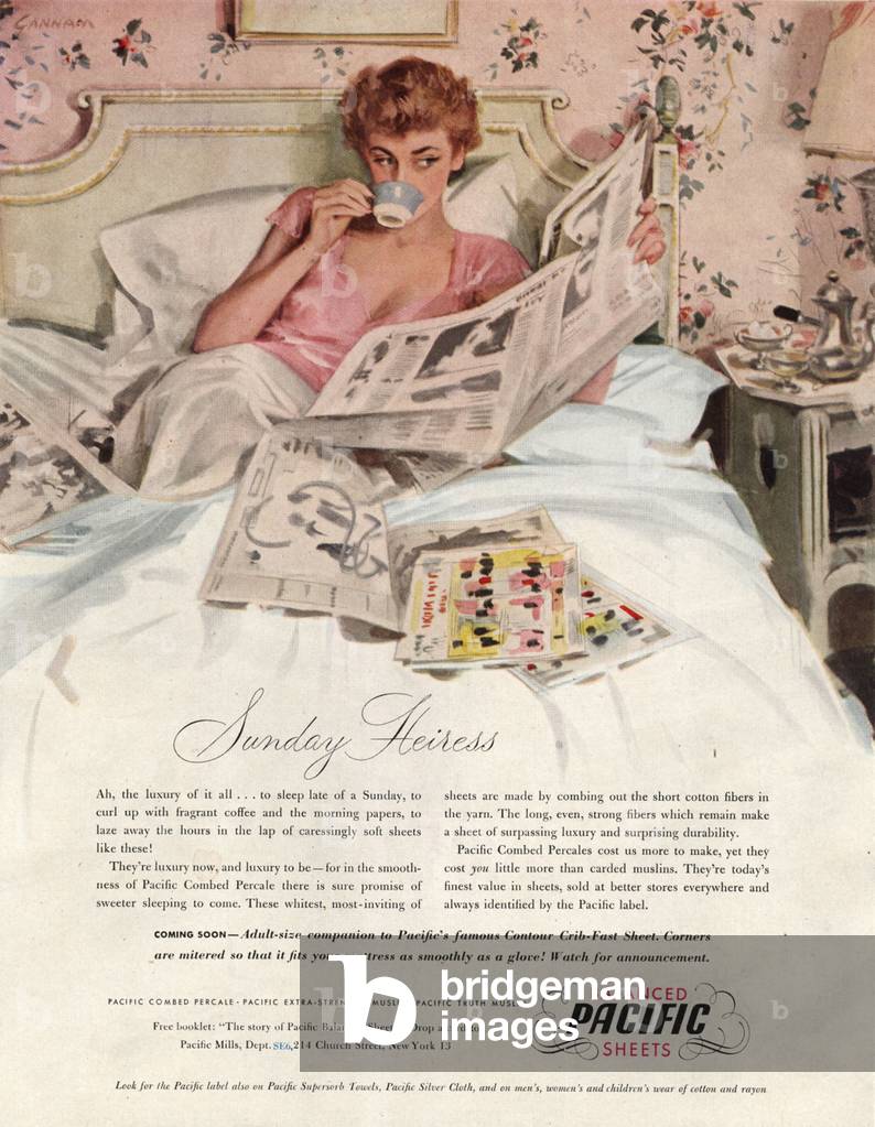 Balanced Pacific Sheets Magazine, advert, USA, 1940s
