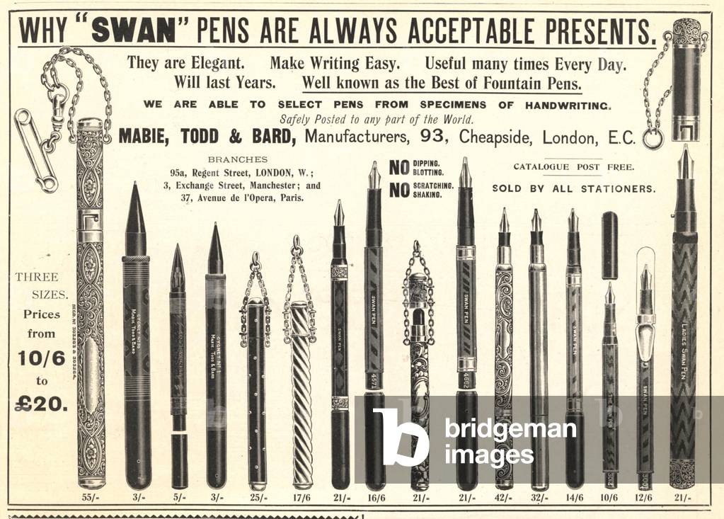 Swan Pens Magazine, advert, UK, 1900s