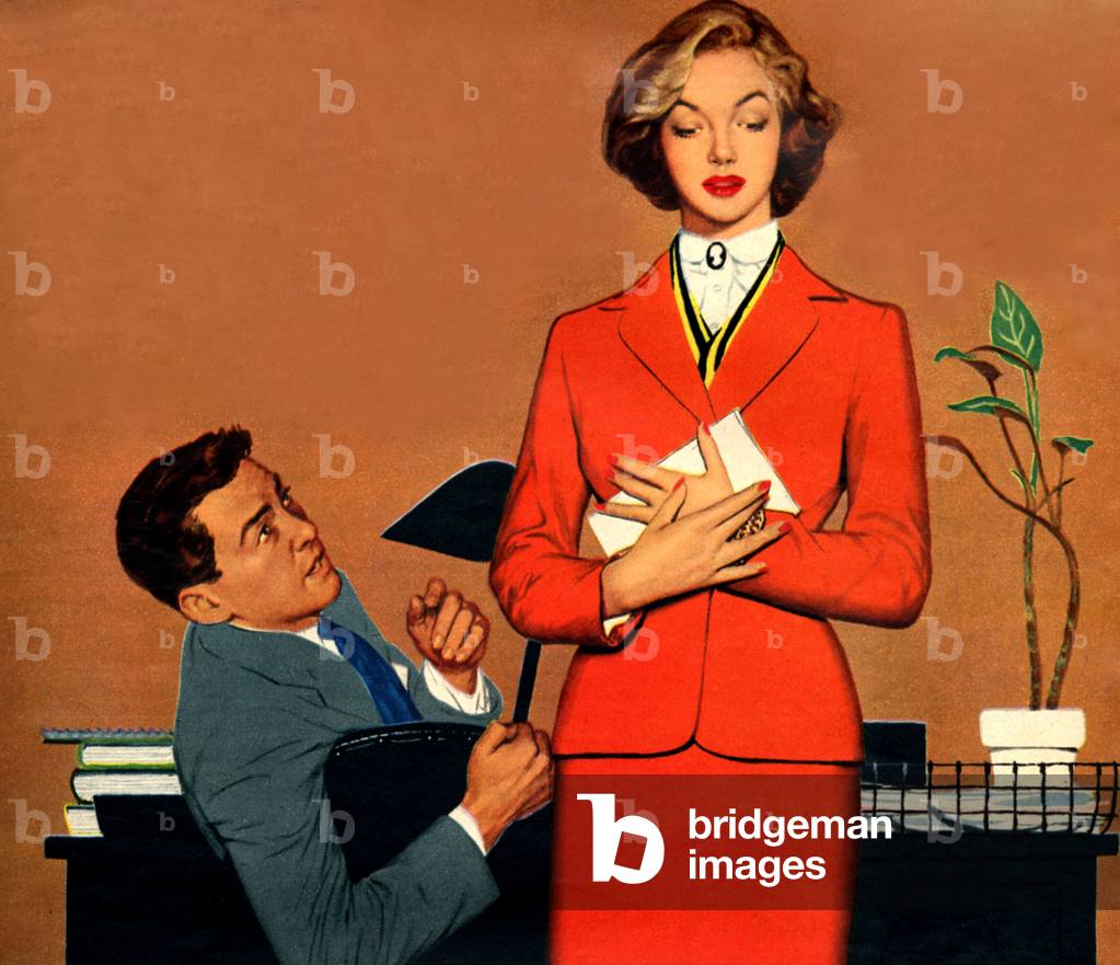 Boss and Secretary, Magazine Plate, UK, 1950s