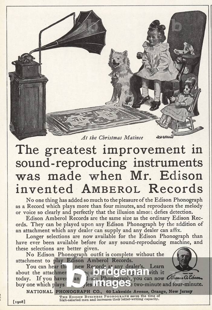 Amberol Record players Magazine, advert, USA, 1900s