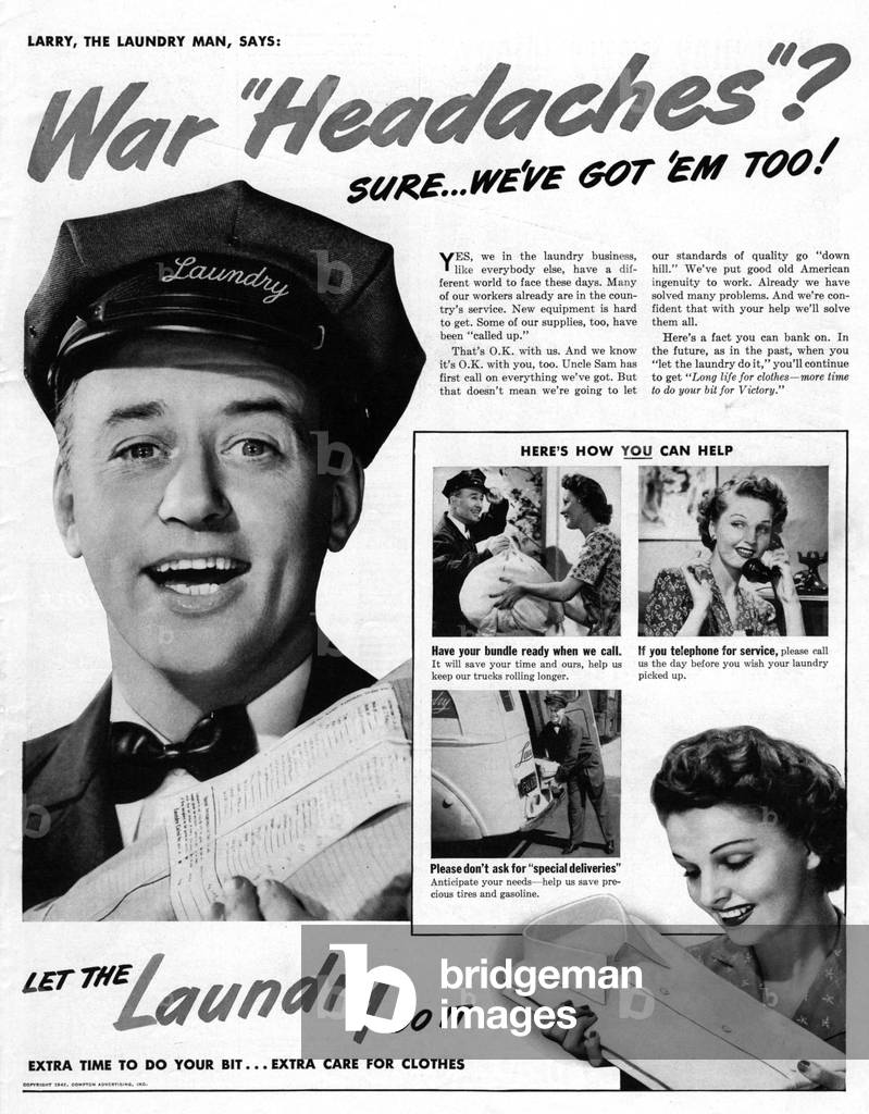 Laundry Magazine, advert, USA, 1940s