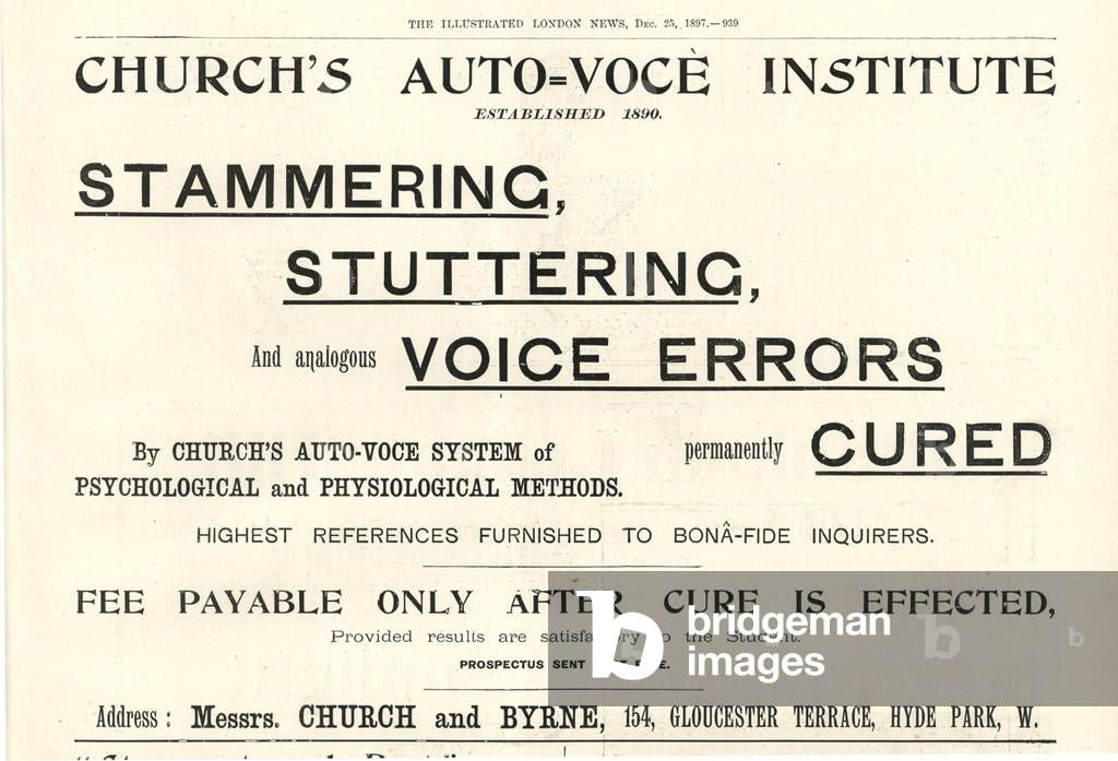 Church's Auto-Voice Institute Magazine, advert, UK, 1890s