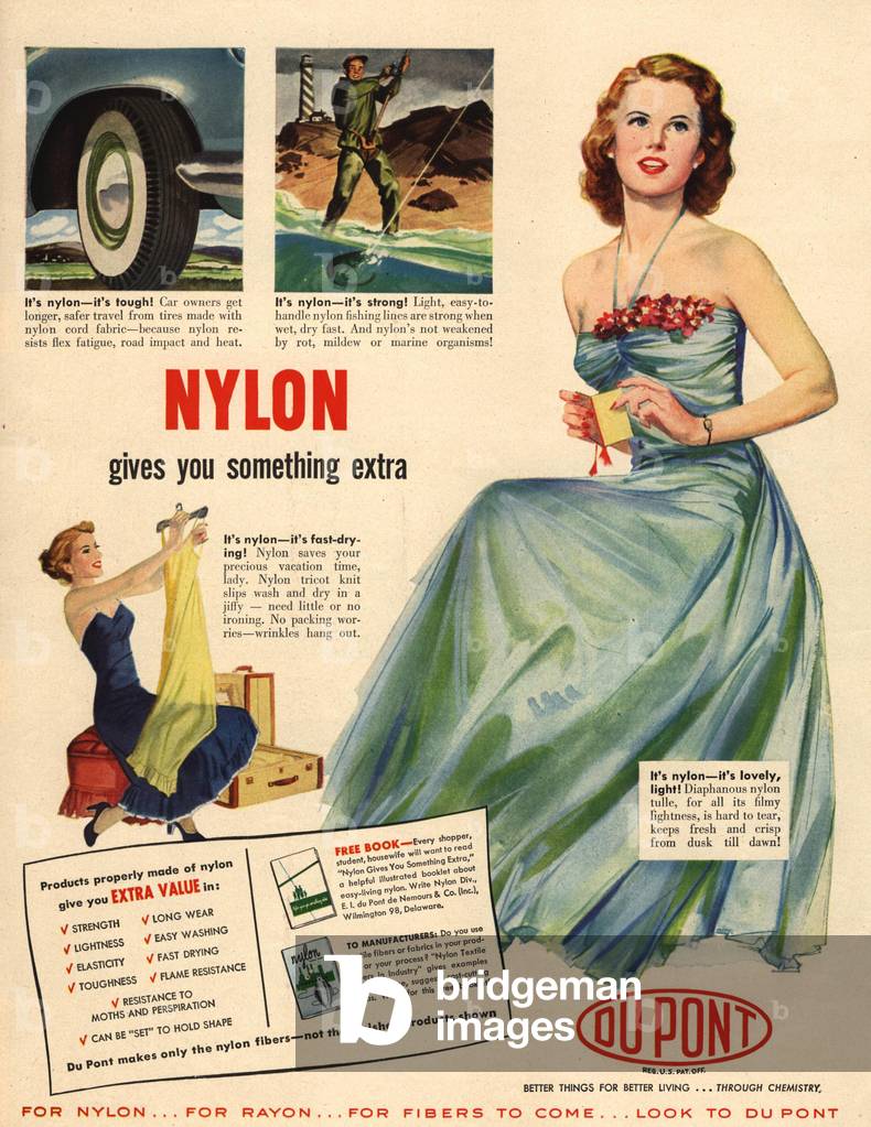 Nylon by DuPont Magazine, advert, USA, 1940s