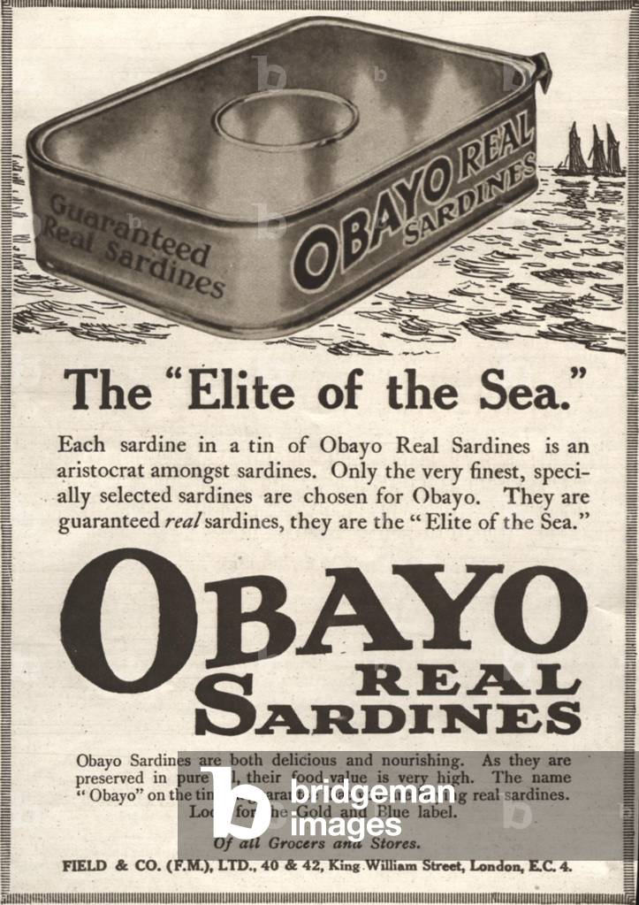 Obayo Tins Sardines, 1930s (print)