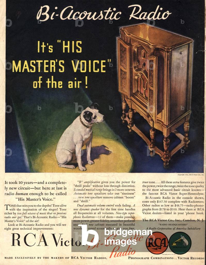 HMV (His Master's Voice) Magazine, advert, USA, 1930s