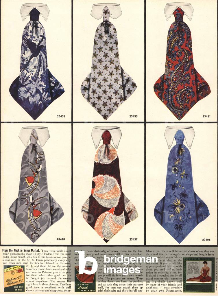ties mens , 1950s (print)