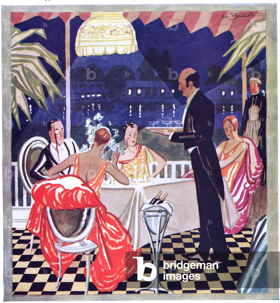 Dining scene Book Plate, UK, 1920s