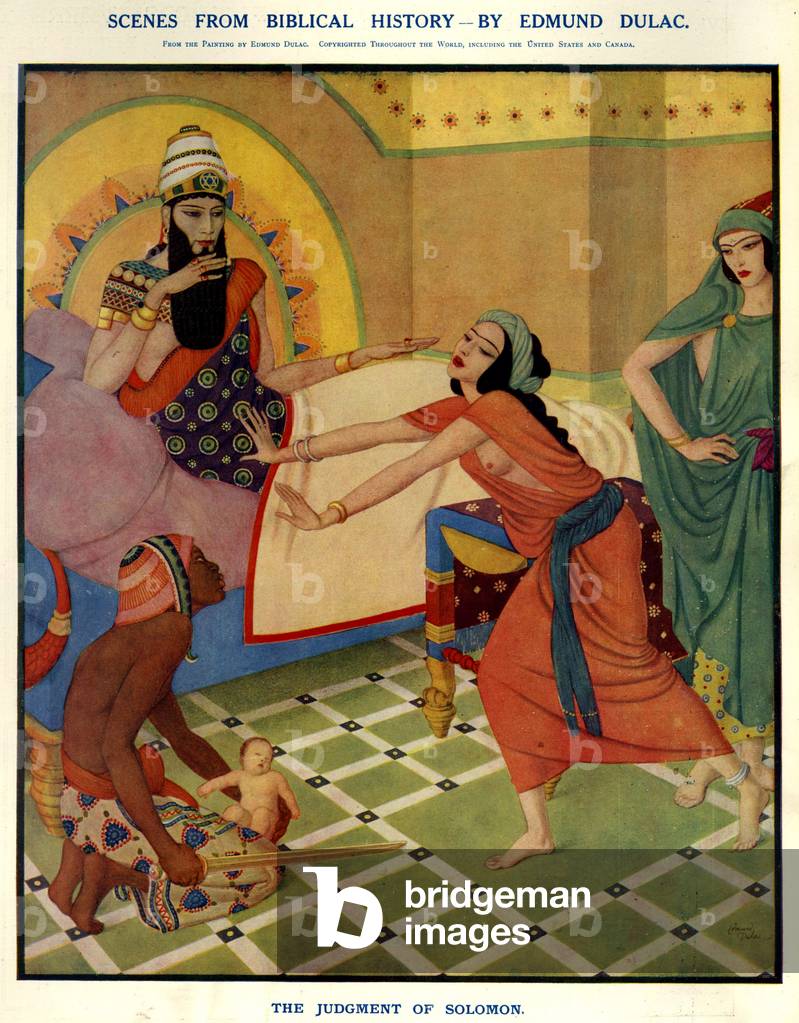 The Judgment of Solomon Magazine Plate, UK, 1920s
