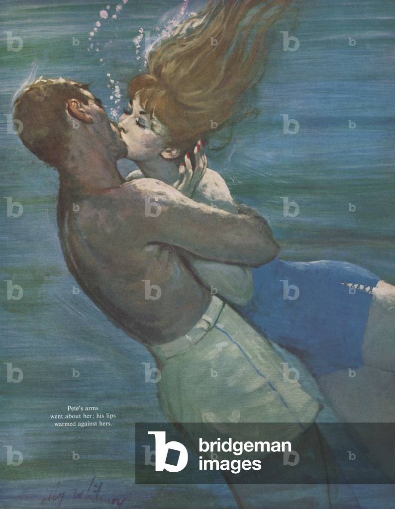 Underwater Kiss, Magazine Plate, USA, 1950s