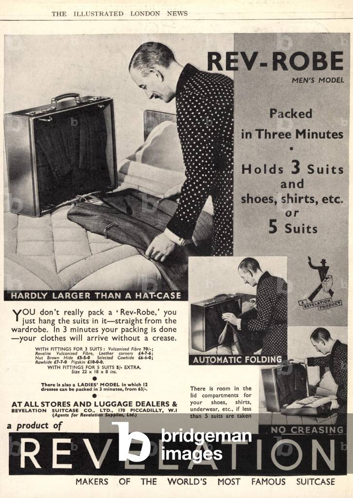 Revelation Luggage Magazine, advert, UK, 1930s