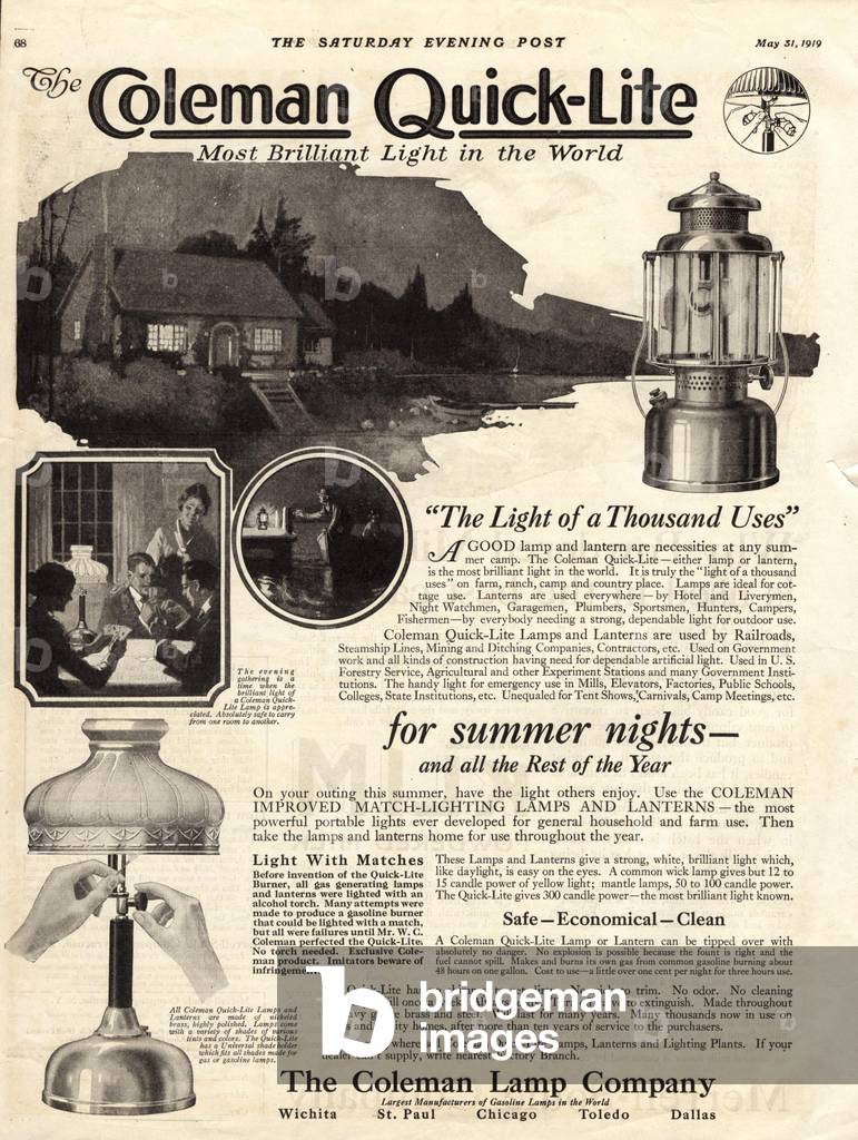 coleman quick-lite, 1910s