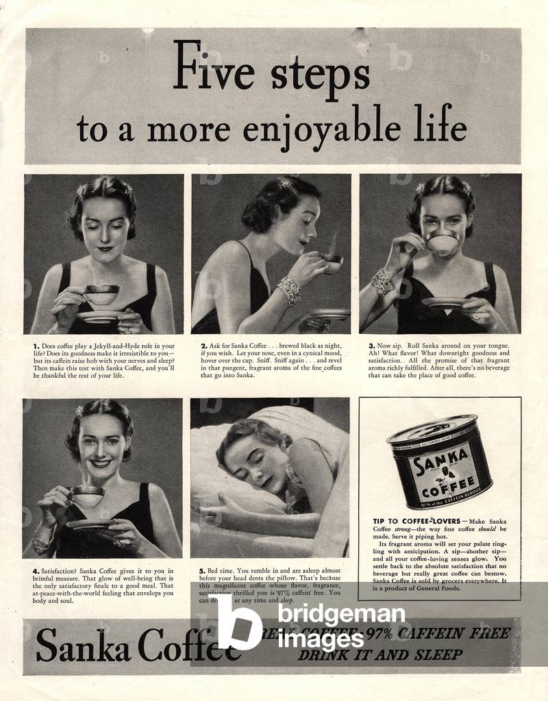 Sanka Coffee Magazine, advert, UK, 1930s