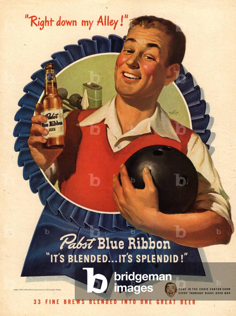 Pabst Blue Ribbon Magazine, advert, USA, 1940s