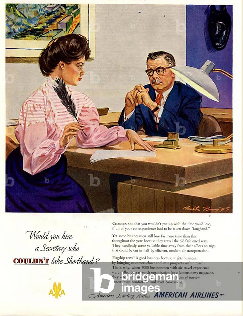 American Airlines Magazine Advert, USA, 1950s