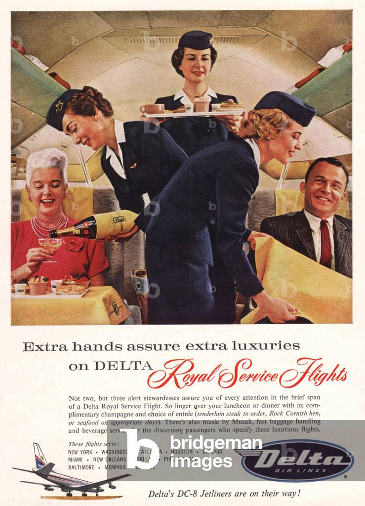 Delta Royal Service Magazine, advert, USA, 1950s