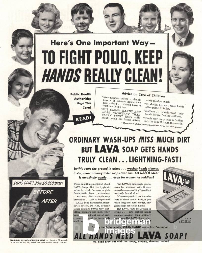 Polio Prevention Magazine, advert, USA, 1930s