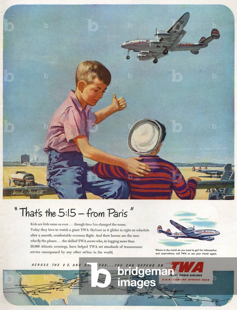 TWA Magazine Advert, USA, 1950s