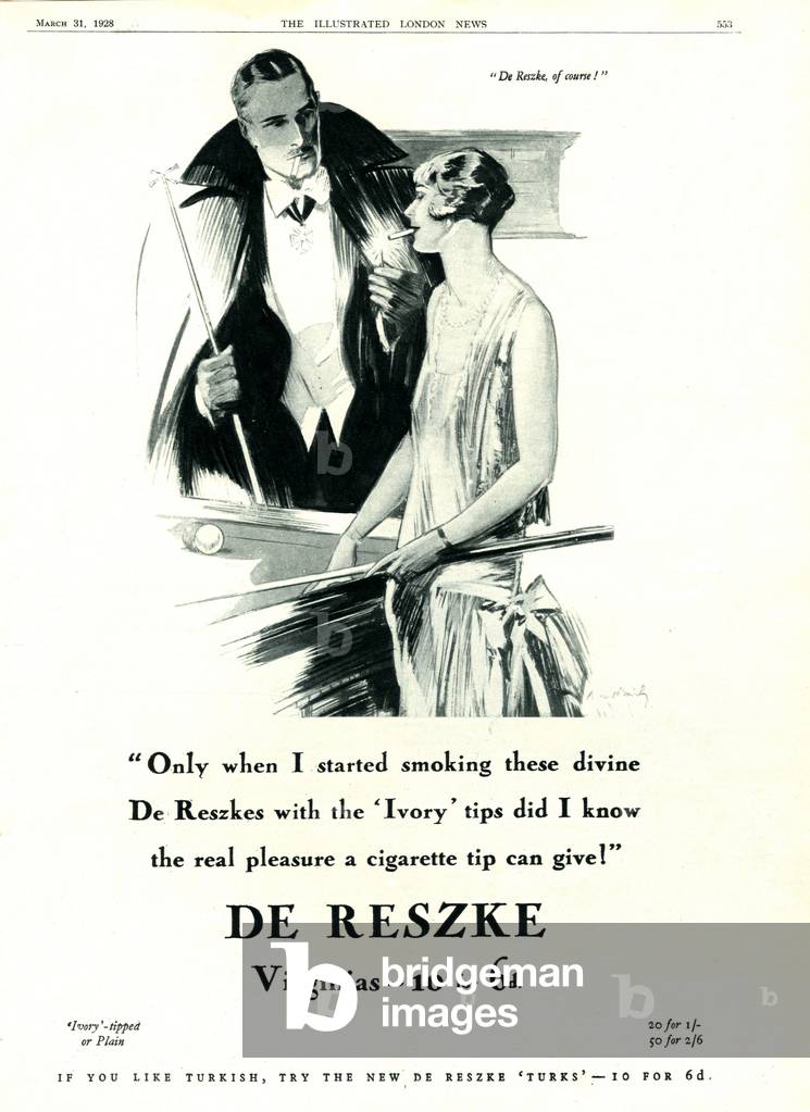 De Reszke Magazine, advert, UK, 1920s
