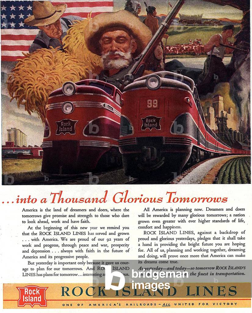 Rock Island Lines Magazine Advert, USA, 1940s