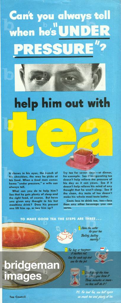 Tea Magazine, advert, USA, 1950s