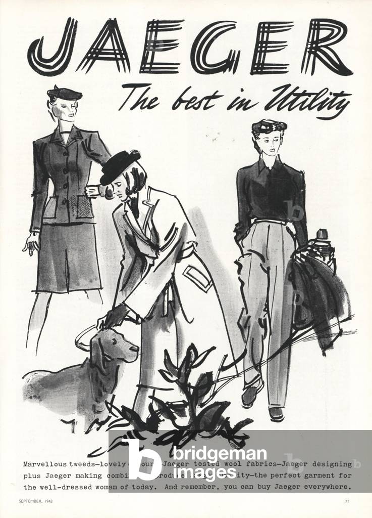 Jaeger Magazine, advert, UK, 1940s