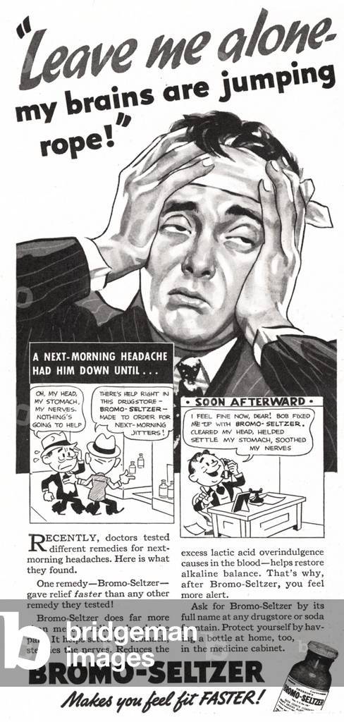 Bromo-Seltzer Magazine, advert, USA, 1930s