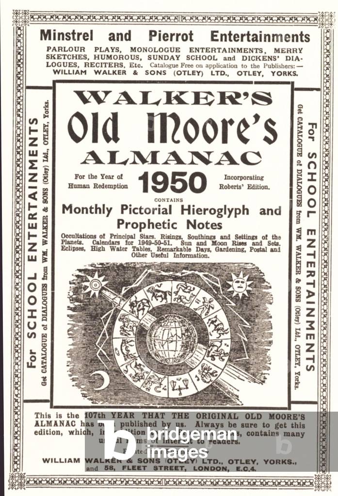 Old Moore's Almanacs Magazine, advert, UK, 1950s