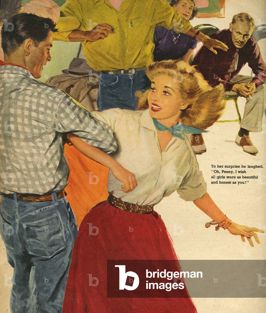 Square Dancing, Magazine Plate, UK, 1950s