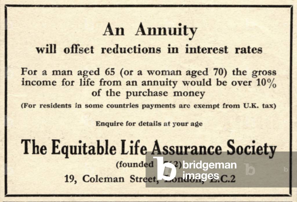 life insurance the equitable life assurance, 1940s (print)