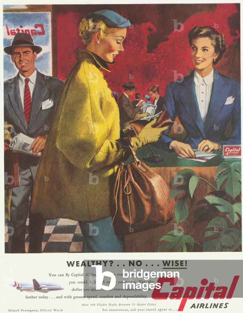 Capital Airlines Magazine, advert, USA, 1952