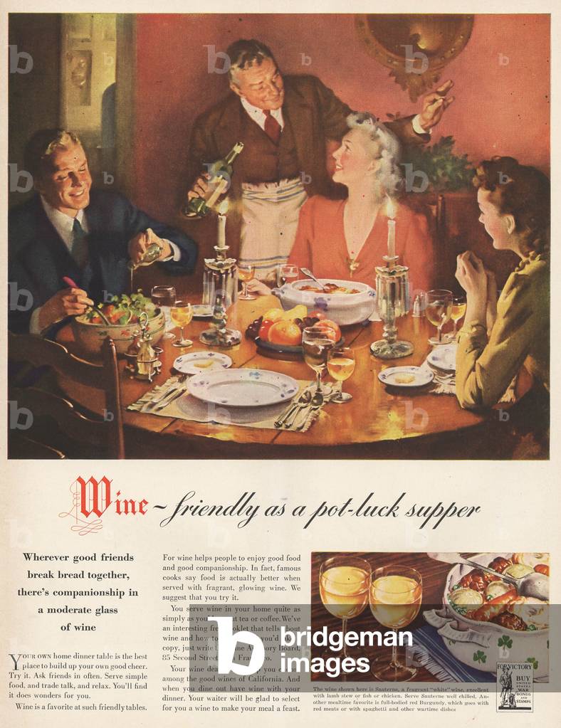 Wine Magazine, advert, USA, 1940s