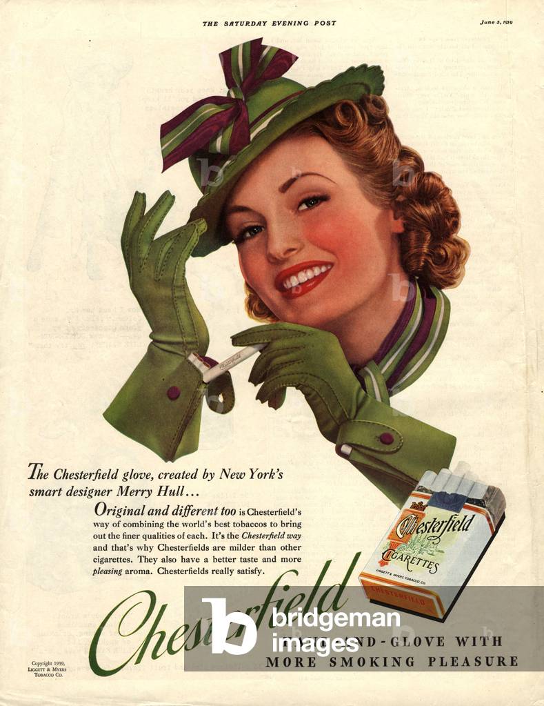 Chesterfield Magazine, advert, USA, 1930s