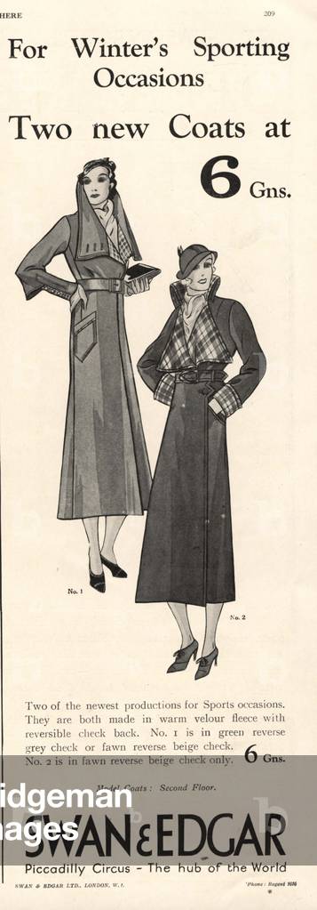 swan and edgar womens, 1930s (print)