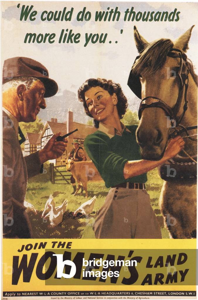 Womens Land Army Poster, UK, 1940s