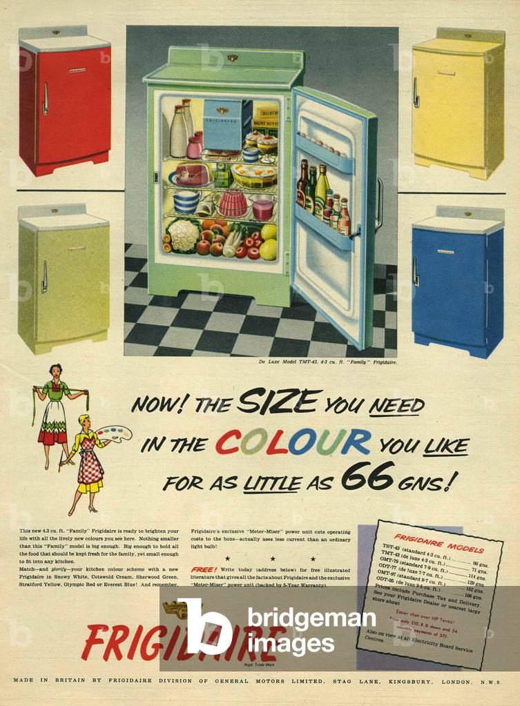 Frigidaire Magazine, advert, USA, 1950s