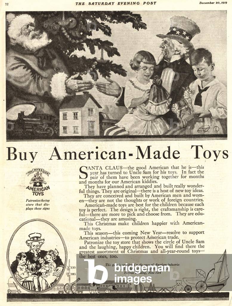 Buy American made Toys Magazine, advert, USA, 1910s
