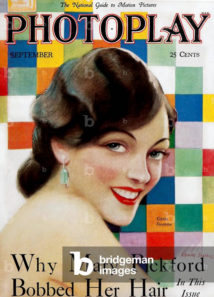 Gloria Swanson on the cover of Photoplay Magazine, 1928 (print)