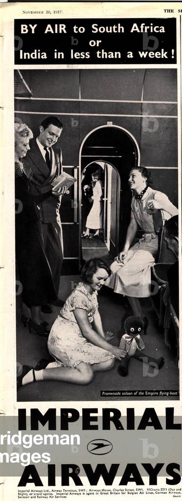 Imperial Airways Magazine, advert, UK, 1930s
