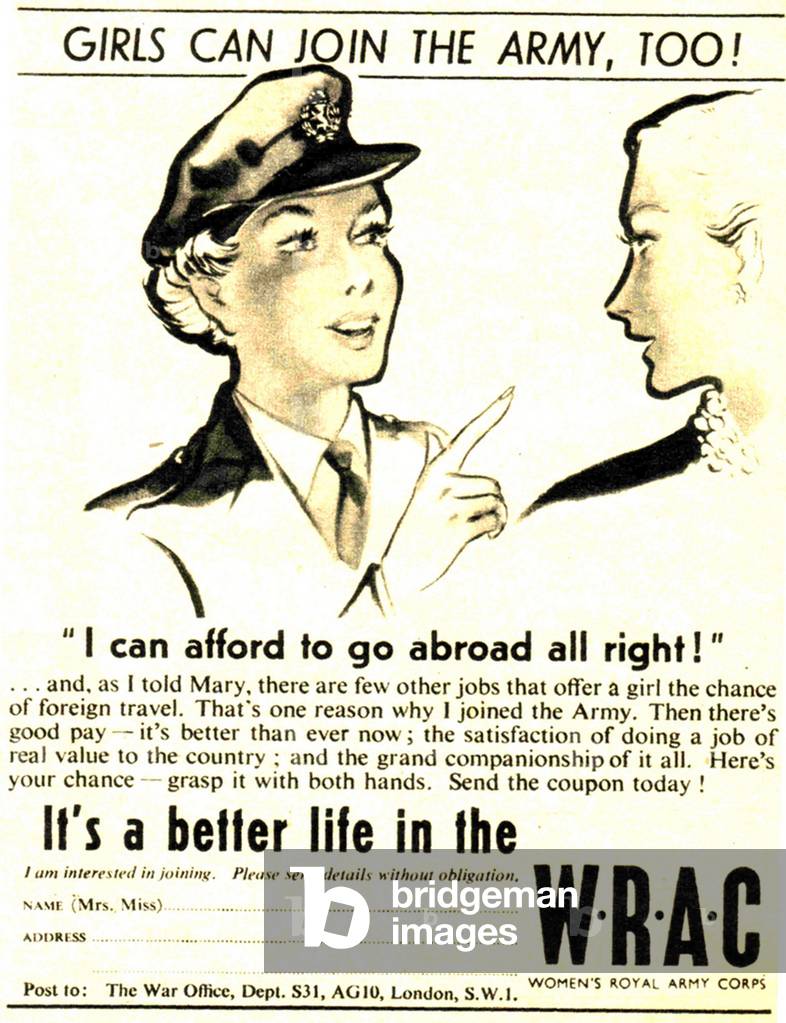 WRAC Magazine Advert, UK, 1950s
