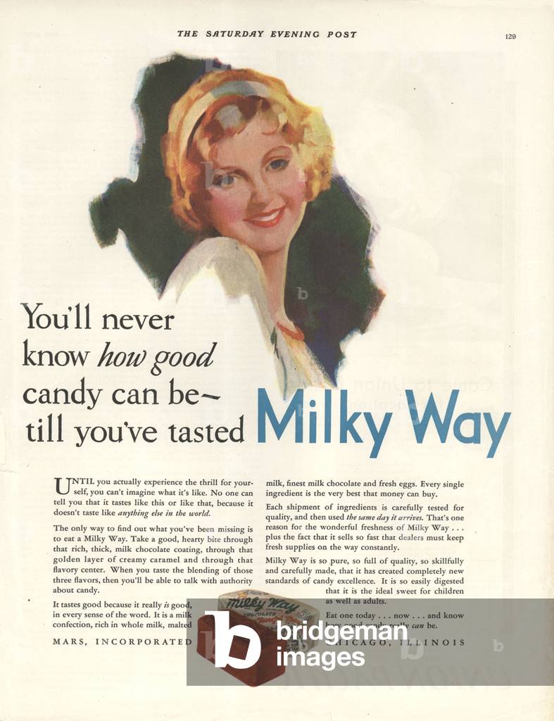 Milky Way Magazine, advert, USA, 1930s