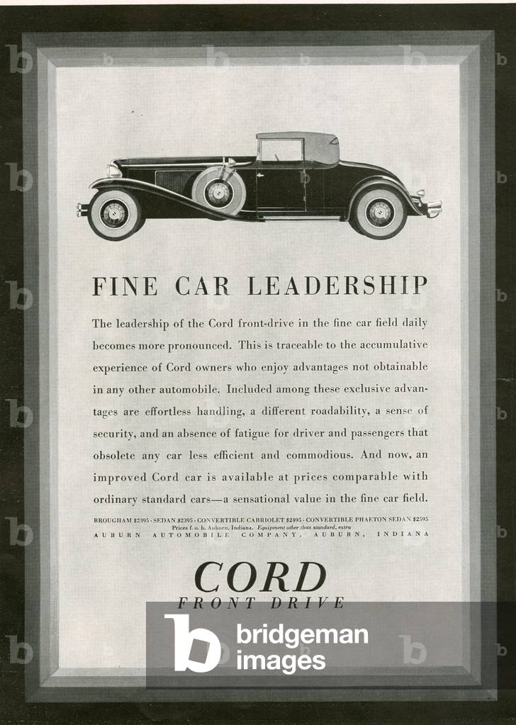 Cord Magazine, advert, USA, 1930s