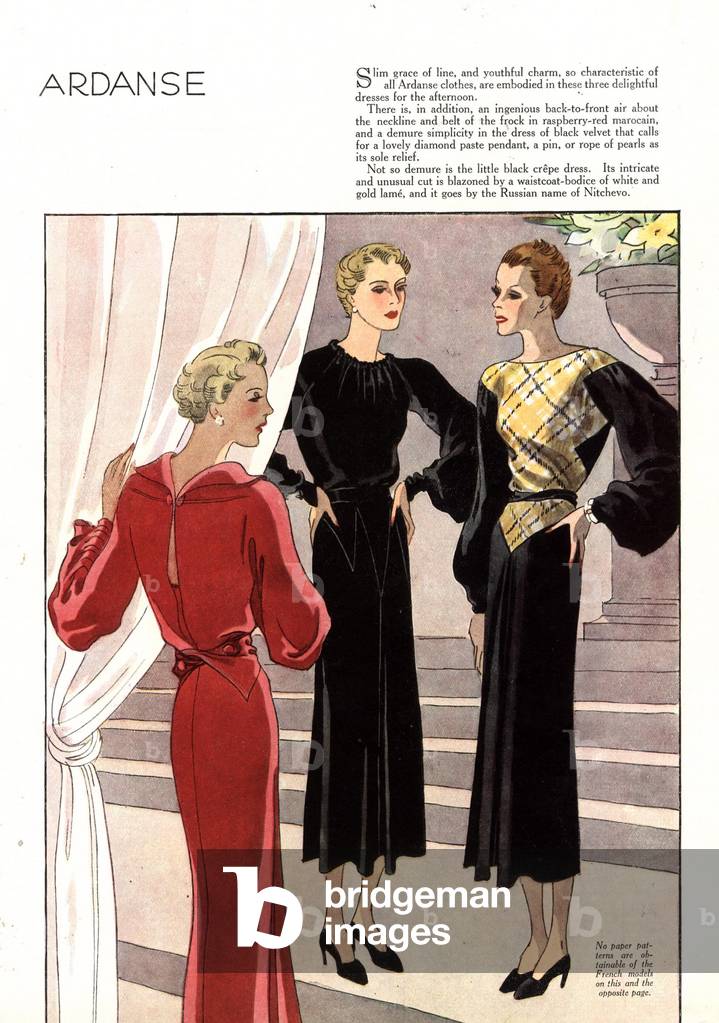 Womens Fashion Magazine Plate, UK, 1930s