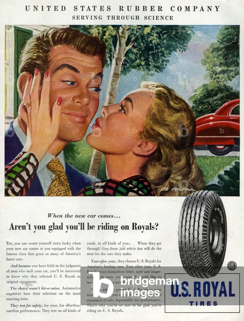 US Royal Tires Magazine Advert, USA, 1940s