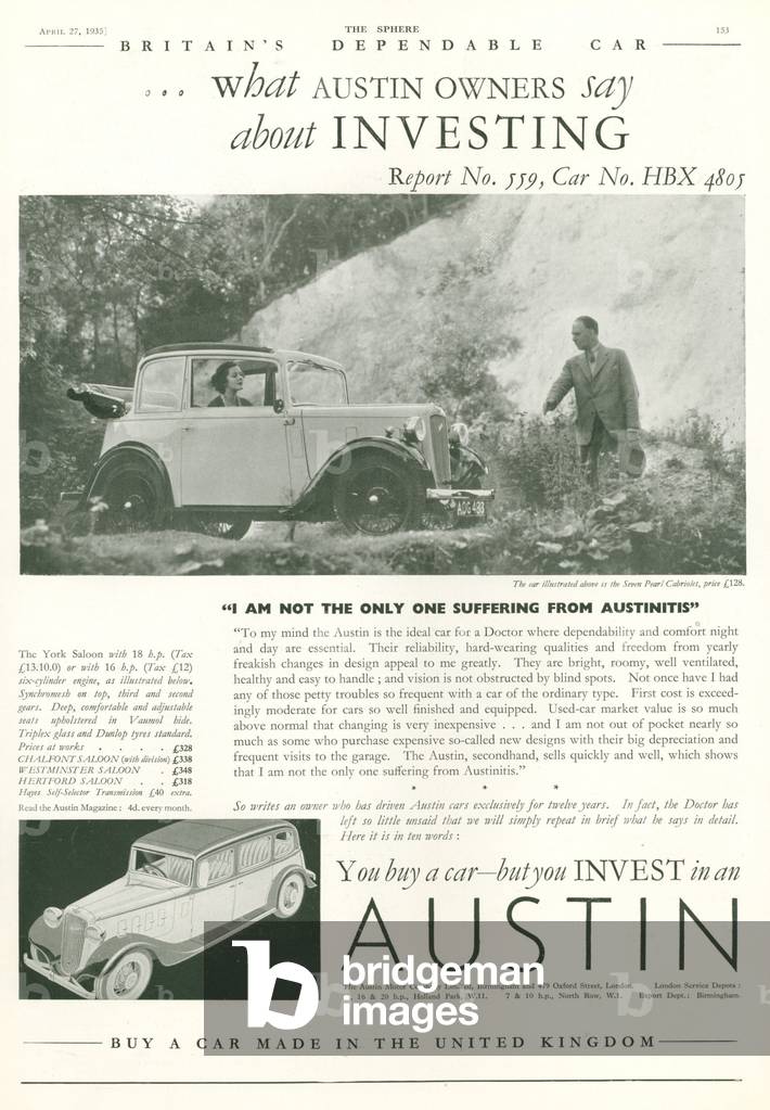 Austin Magazine, advert, UK, 1930s