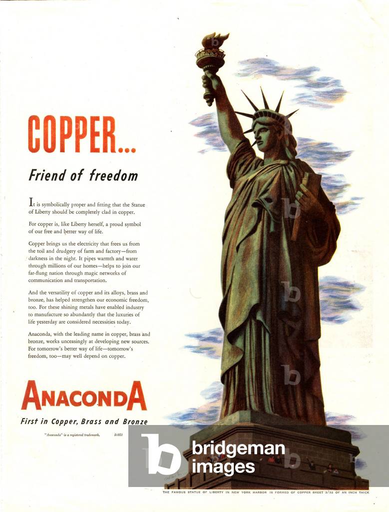 Anaconda Statues Magazine, advert, USA, 1940s