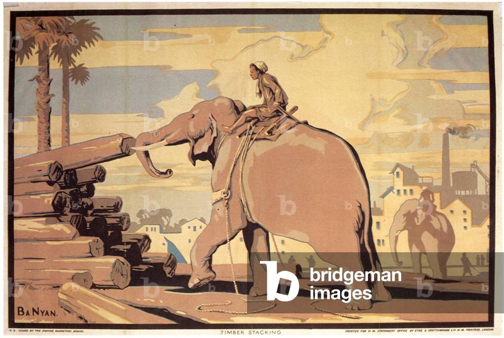 elephants logging burma empire, 1920s