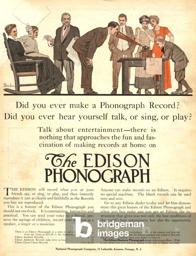 Edison Record Player Magazine, advert, USA, 1920s
