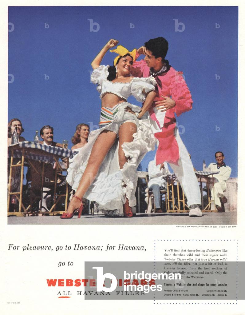 Webster Cigars Magazine, advert, USA, 1950s