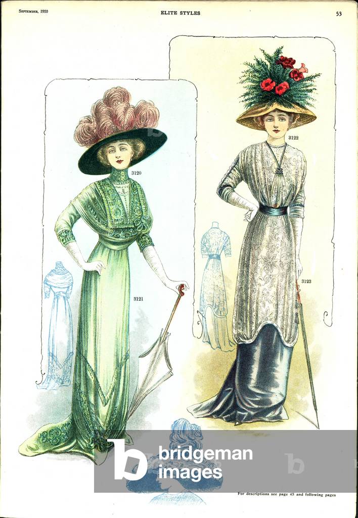 Edwardian Hats, Magazine Plate, USA, 1910s